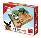Dino, Bing, drewniane klocki obrazkowe, 12 elementów