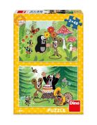 Dino, Krecik i Myszka w ogrodzie, puzzle, 2-48 elementów