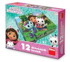Dino Toys, Koci Domek Gabi, drewniana układanka, 12 elementy