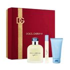 Dolce&Gabbana, Light Blue Pour Homme, zestaw: woda toaletowa, spray, 125 ml + żel pod prysznic, 50 ml + miniatura wody toaletowej, 10 ml