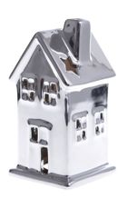 Domek ceramiczny, srebrny, 6.2-6.2-12 cm