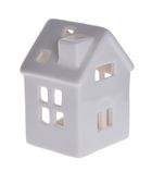 Domek porcelanowy na tealighta, biały, 10 cm