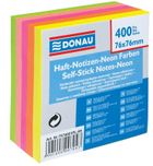 Donau, bloczek z karteczkami samoprzylepnymi, neon, 76-76 mm, 400 szt.