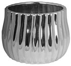 Doniczka ceramiczna, srebrna, 16-16-13,5 cm