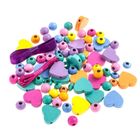 DP Craft, Koraliki drewniane, w słoiczku, tęczowe, 150 szt.