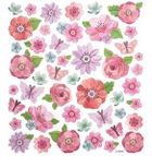 DP Craft, naklejki, kwiaty