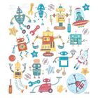 DP Craft, naklejki z brokatem, roboty, 28 szt.