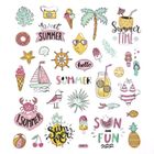 DP Craft, naklejki z brokatem wakacje, 32 szt.