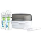 Dr brown`s, Options Plus, sterylizator do mikrofali + 2 x butelka antykolkowa, 270 ml