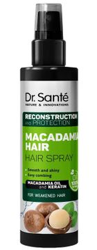 Dr. Sante, Macadamia Hair, lakier regenerujący do włosów z olejem makadamia i keratyną, 150 ml