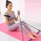 Drążek fitness z gumami do ćwiczeń, Pilates Bar, fioletowy