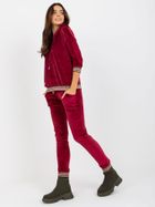 Dres damski, welurowy, bordowy, Relevance