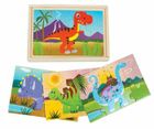 Dromader, dinozaury, układanka drewniana, puzzle, 4-12 elementów
