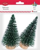 Drzewka plastikowe, choinki zielone, 2 szt.