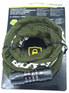 Dunlop, zapięcie rowerowe, łańcuch na szyfr, 120 cm, khaky