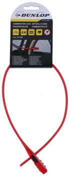 Dunlop, zapięcie rowerowe, pasek na szyfr, czerwony