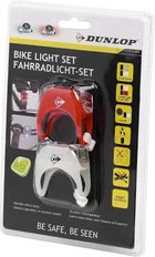 Dunlop, zestaw silikonowych lamp rowerowych led przód tył, deluxe