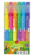 Easy, flamastry warstwowe dwustronne, 12 kolorów