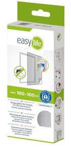 Easy Life Mako, moskitiera okienna, poliester, taśma rzep, biała, 100-100 cm