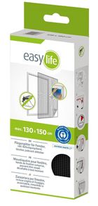 Easy Life Mako, moskitiera okienna, poliester, taśma rzep, czarna, 130-150 cm