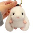 Ecarla, brelok, króliczek puchaty, biały