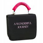 Ecarla, kosmetyczka rozkładana, kuferek z rączką, czarny