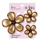 Ecarla, zestaw spinek do włosów, kwiat ombre, 3 szt.