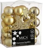 Edelman, Mica, bombki dekoracyjne plastikowe, złote, 40 szt.