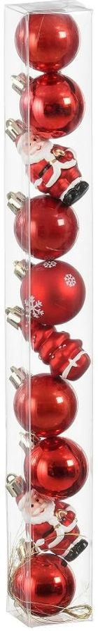 Edelman, Mica, bombki formówki plastikowe, mikołaj i choinka, 10 szt.