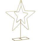 Edelman, Mica, gwiazda dekoracyjna, stojak metalowa, złota, 50 cm