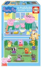 Educa, Świnka Peppa, puzzle drewniane, 2-25 elementów