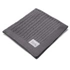 Eevi, kocyk dziany, warkocz, bawełna, grafit, 75-100 cm