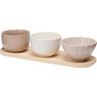 eh Excellent Houseware, Nobi, miseczki na przekąski, 3 naczynia i podłużna tacka
