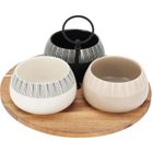 Eh Excellent Houseware, Rori, miseczki na przekąski i taca z uchwytem, 3 szt.