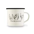 Emaliowany kubek, 9 cm, 500 ml, o kurczaki