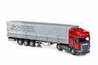 Emek, Scania R Topline, ciągnik siodłowy z plandeką, model, czerwony