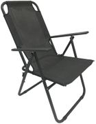 Enero Camp, krzesło turystyczne z podłokietnikami, składane, ciemno szare, 61-66-65-108 cm