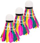 Enero, lotki do badmintona, z piór, kolorowe, 3 szt.