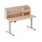 Entelo, Axio, biurko elektryczne regulowane z nadstawką, rozmiar 5-6, 100-65 cm, brzoza
