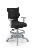 Entelo, Duo, krzesło biurowe z podnóżkiem i podłokietnikami, wzrost 159-188 cm, antracytowe