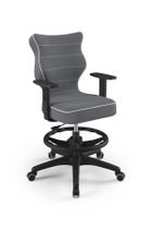 Entelo, Duo, krzesło biurowe z podnóżkiem i podłokietnikami, wzrost 159-188 cm, ciemno szare