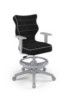 Entelo, Duo, krzesło biurowe z podnóżkiem i podłokietnikami, wzrost 159-188 cm, czarne