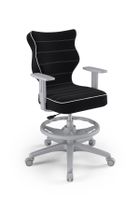 Entelo, Duo, krzesło biurowe z podnóżkiem i podłokietnikami, wzrost 159-188 cm, czarne