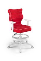 Entelo, Duo, krzesło biurowe z podnóżkiem i podłokietnikami, wzrost 159-188 cm, czerwone