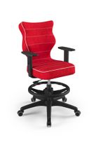 Entelo, Duo, krzesło biurowe z podnóżkiem i podłokietnikami, wzrost 159-188 cm, czerwone