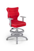 Entelo, Duo, krzesło biurowe z podnóżkiem i podłokietnikami, wzrost 159-188 cm, czerwone