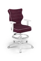 Entelo, Duo, krzesło biurowe z podnóżkiem i podłokietnikami, wzrost 159-188 cm, fioletowe