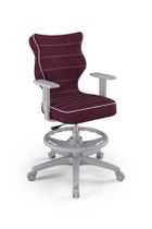 Entelo, Duo, krzesło biurowe z podnóżkiem i podłokietnikami, wzrost 159-188 cm, fioletowe