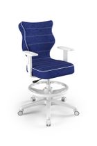 Entelo, Duo, krzesło biurowe z podnóżkiem i podłokietnikami, wzrost 159-188 cm, niebieskie