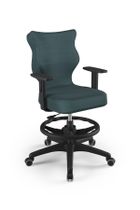 Entelo, Duo, krzesło biurowe z podnóżkiem i podłokietnikami, wzrost 159-188 cm, niebieskie